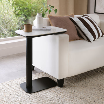 Bentley Designs Riley White Sintered Stone Adjustable Sofa Table